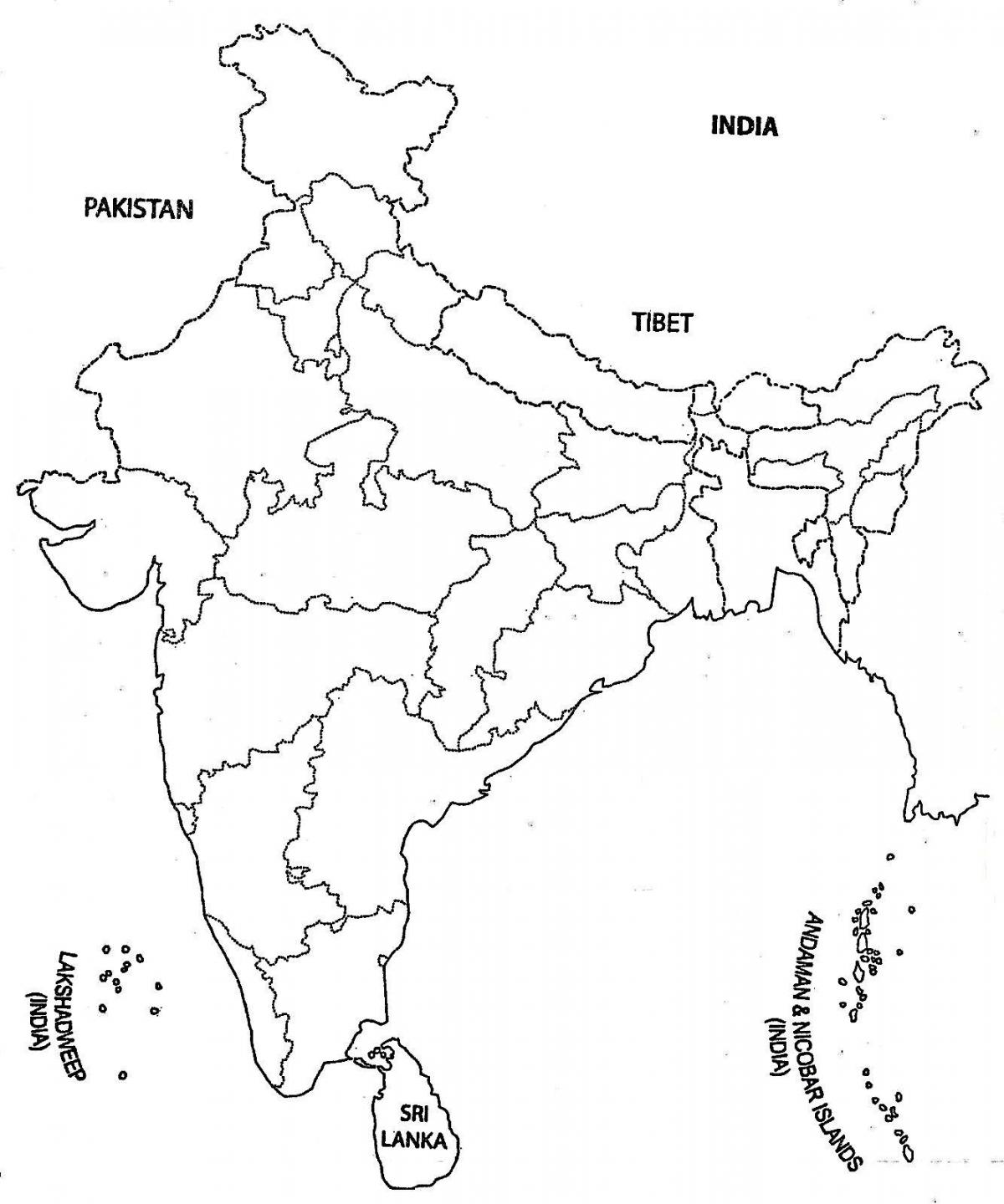 خريطة ملامح الهند