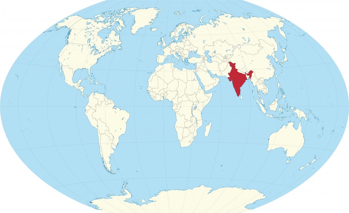 موقع الهند على خريطة العالم