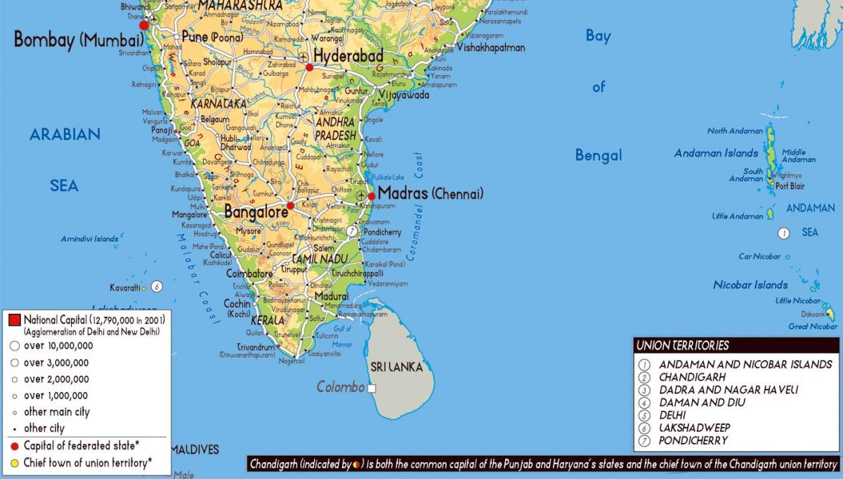 خريطة جنوب الهند
